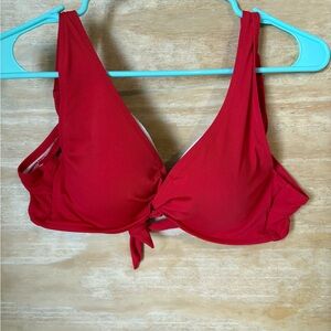 Shade & Shore Vibrant Red Bikini Top